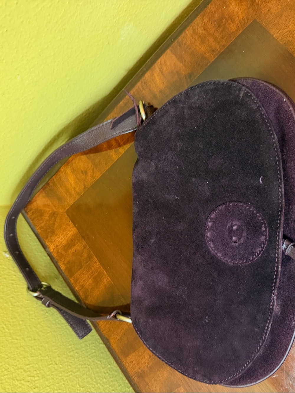 New York & Company Women's Suede Bag in Deep Plum